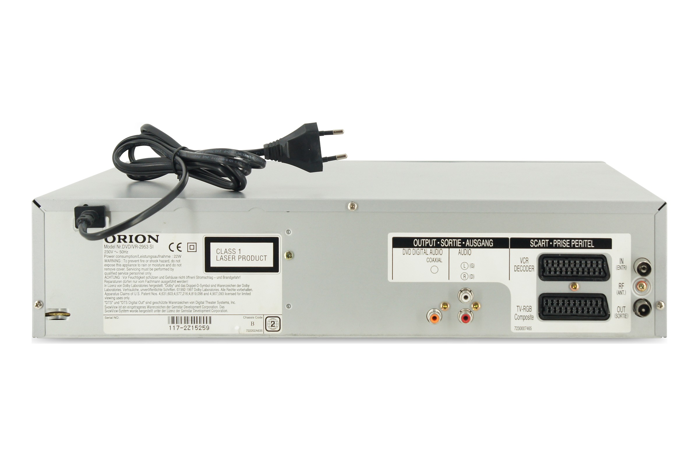 Orion DVD VR-2953 SI DVD VHS Player Kombination Kombo Videorecorder VCR