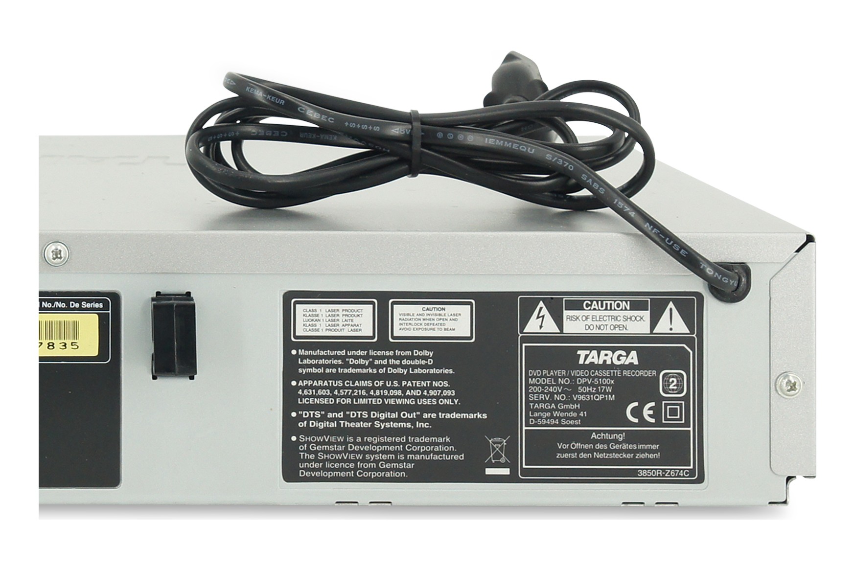 Targa DPV-5100X DVD-Player DVD VHS Player Kombination Kombo GU