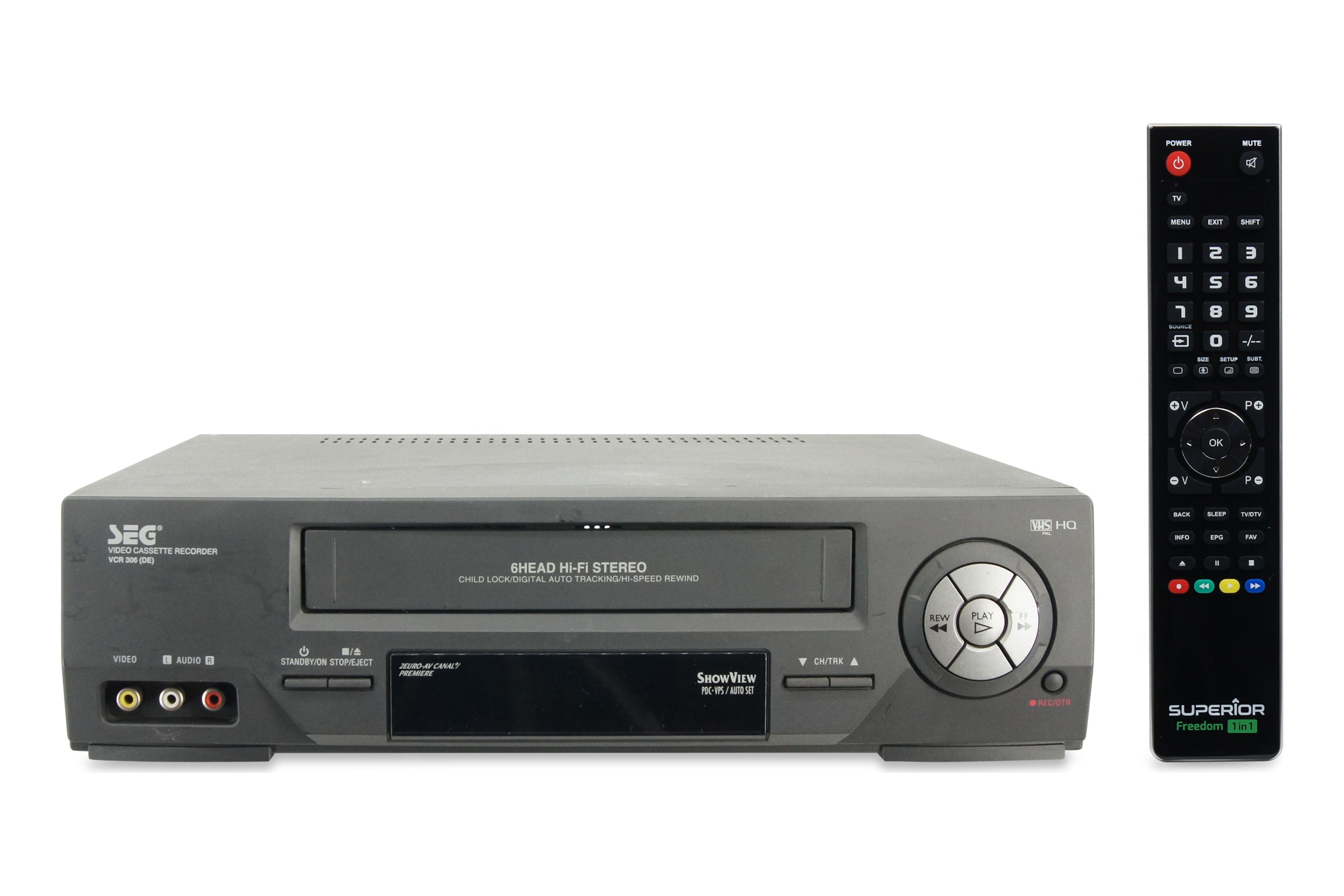 SEG VCR 306 VHS Videorecorder 6-Kopf HiFi VCR Kassettenrekorder Cassetten