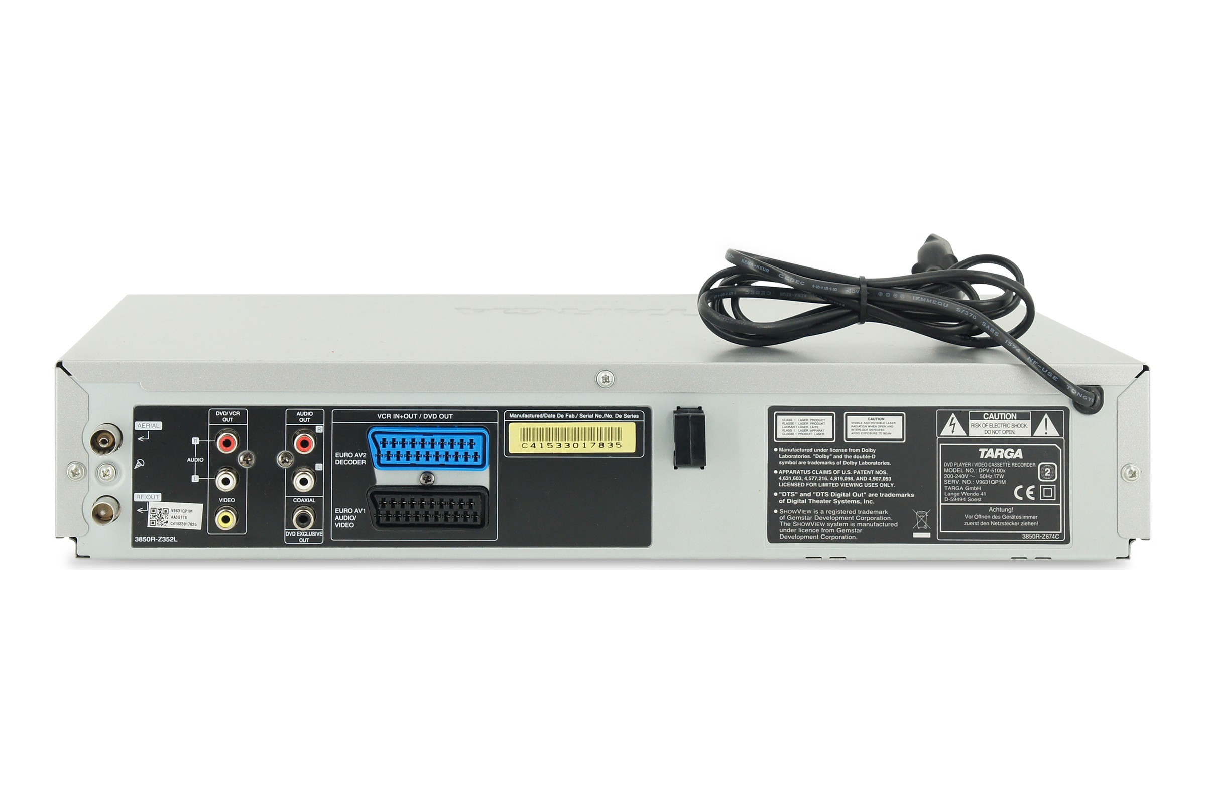 Targa DPV-5100X DVD-Player DVD VHS Player Kombination Kombo GU