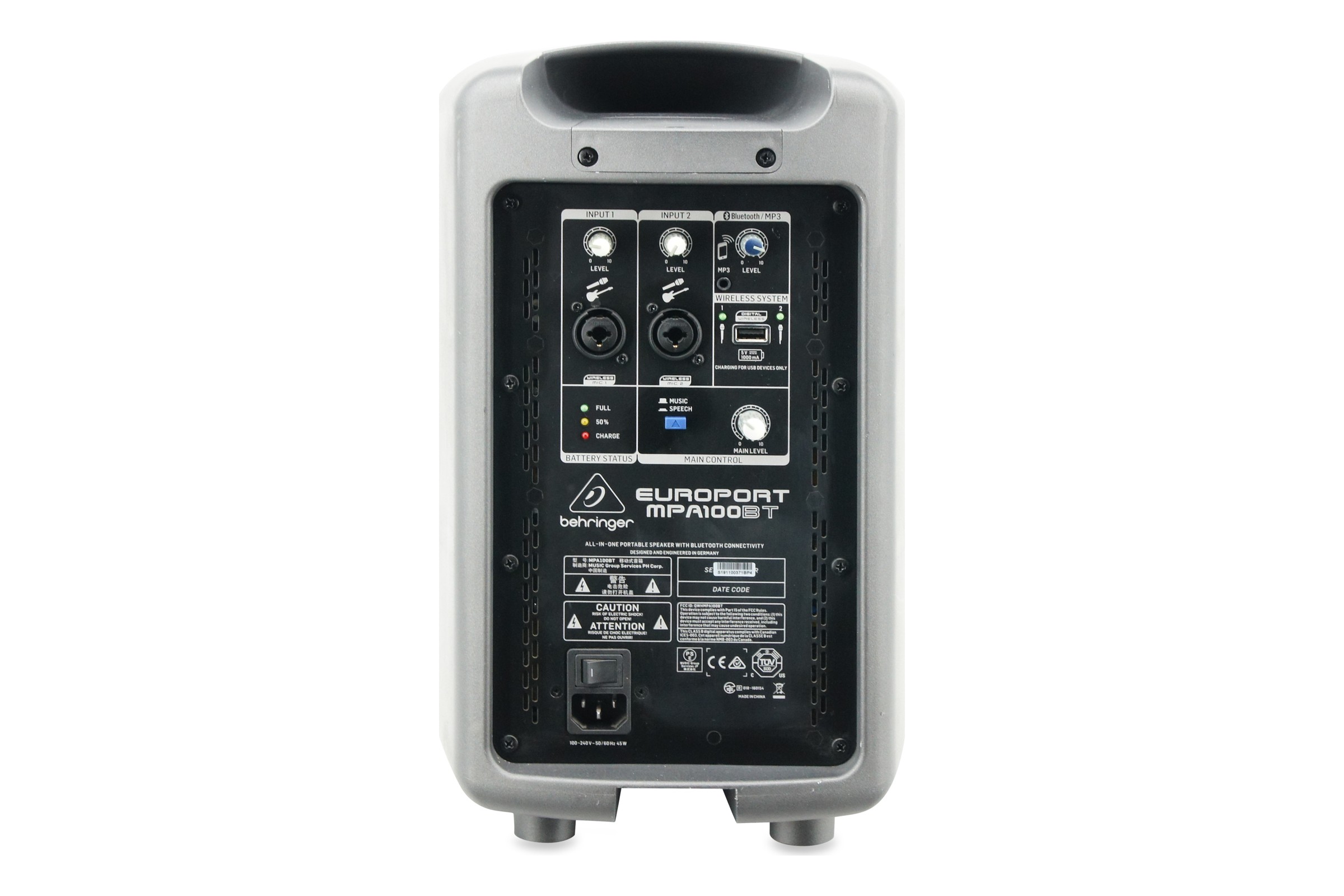 Behringer Europort MPA100BT Lautsprecher PA Mobil 100W Bluetooth USB AUX