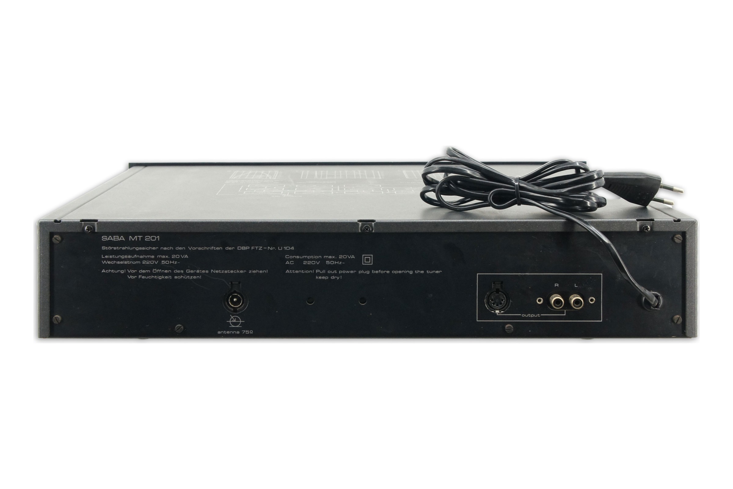 Saba MT 201 Tuner FM AM Empfänger Schwarz HiFi Stereo Radio