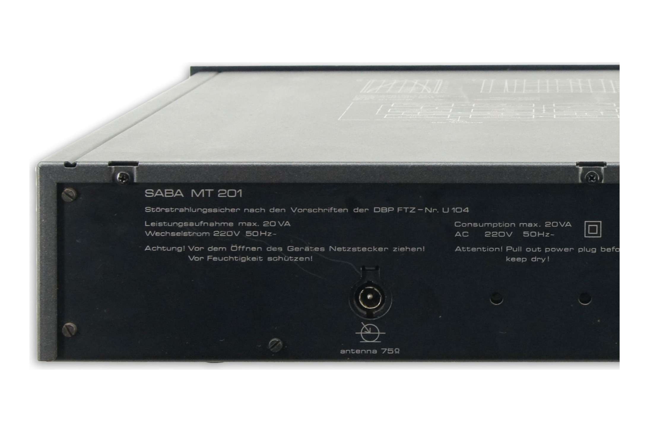 Saba MT 201 Tuner FM AM Empfänger Schwarz HiFi Stereo Radio