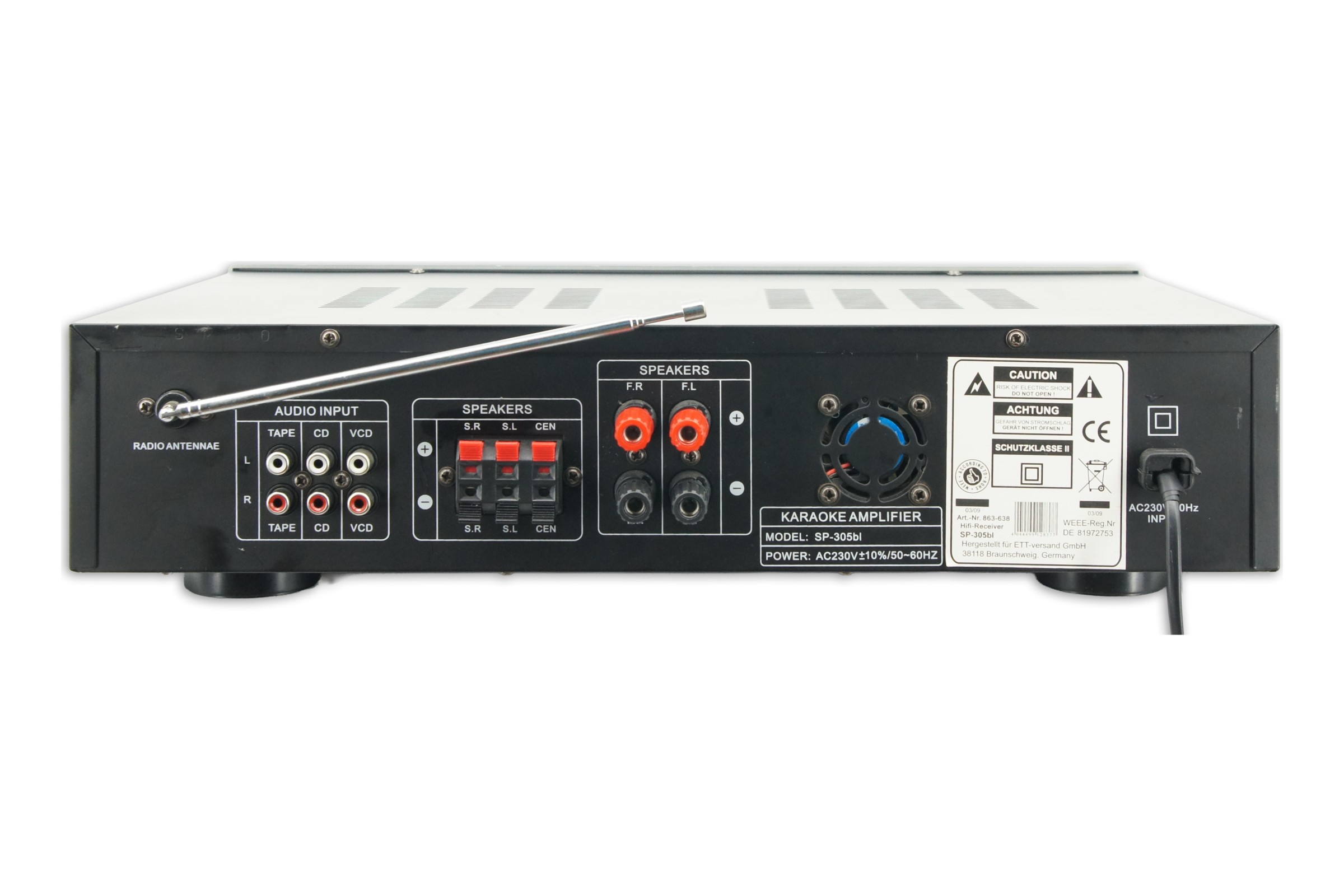Mcvoice SP-305bl Verstärker 5 Channel Digital Karaoke Sorround HiFi Stereo
