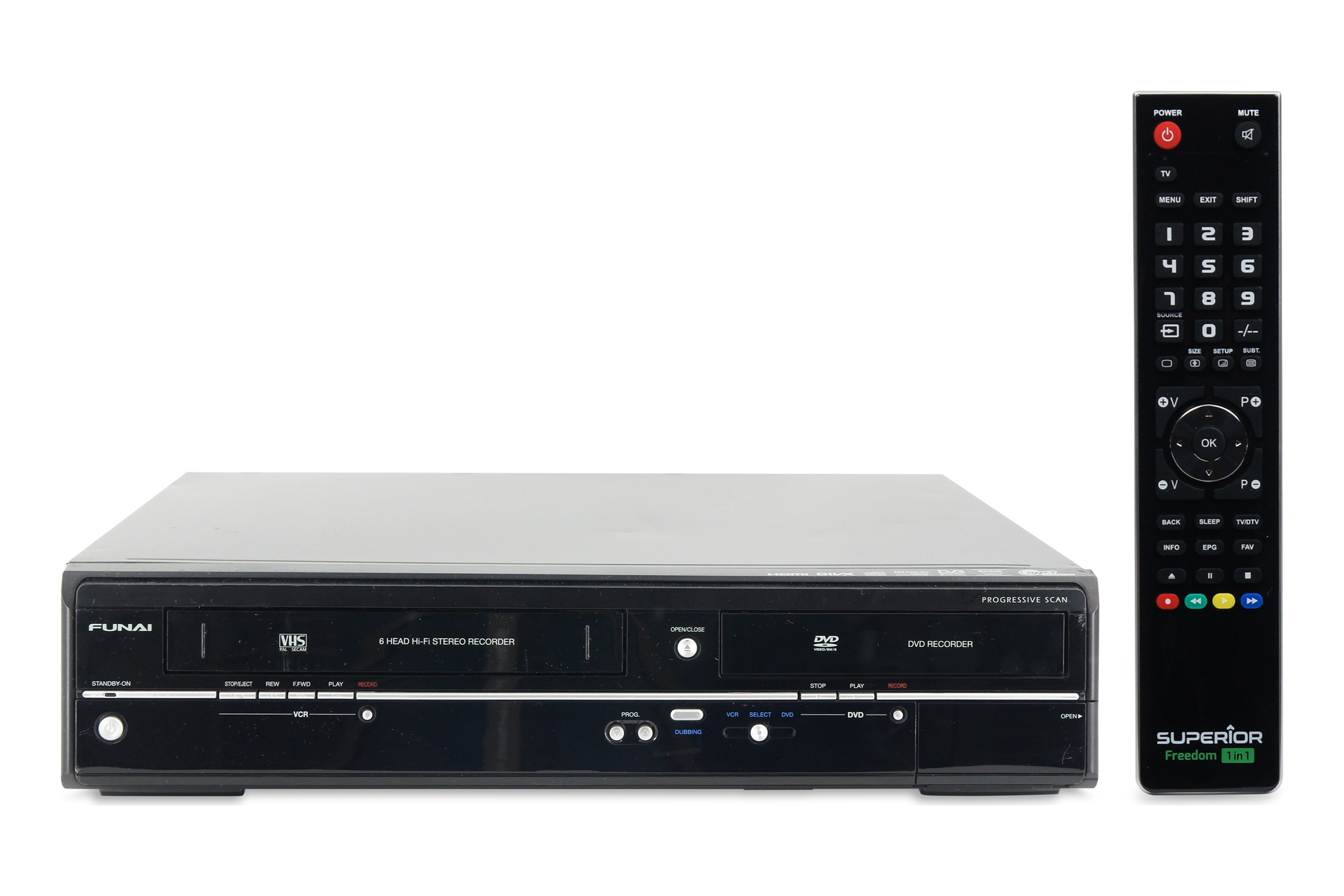 Funai WD6D-M100 DVD-Player DVD Rekorder VHS Kombo Digitalisieren HDMI FB