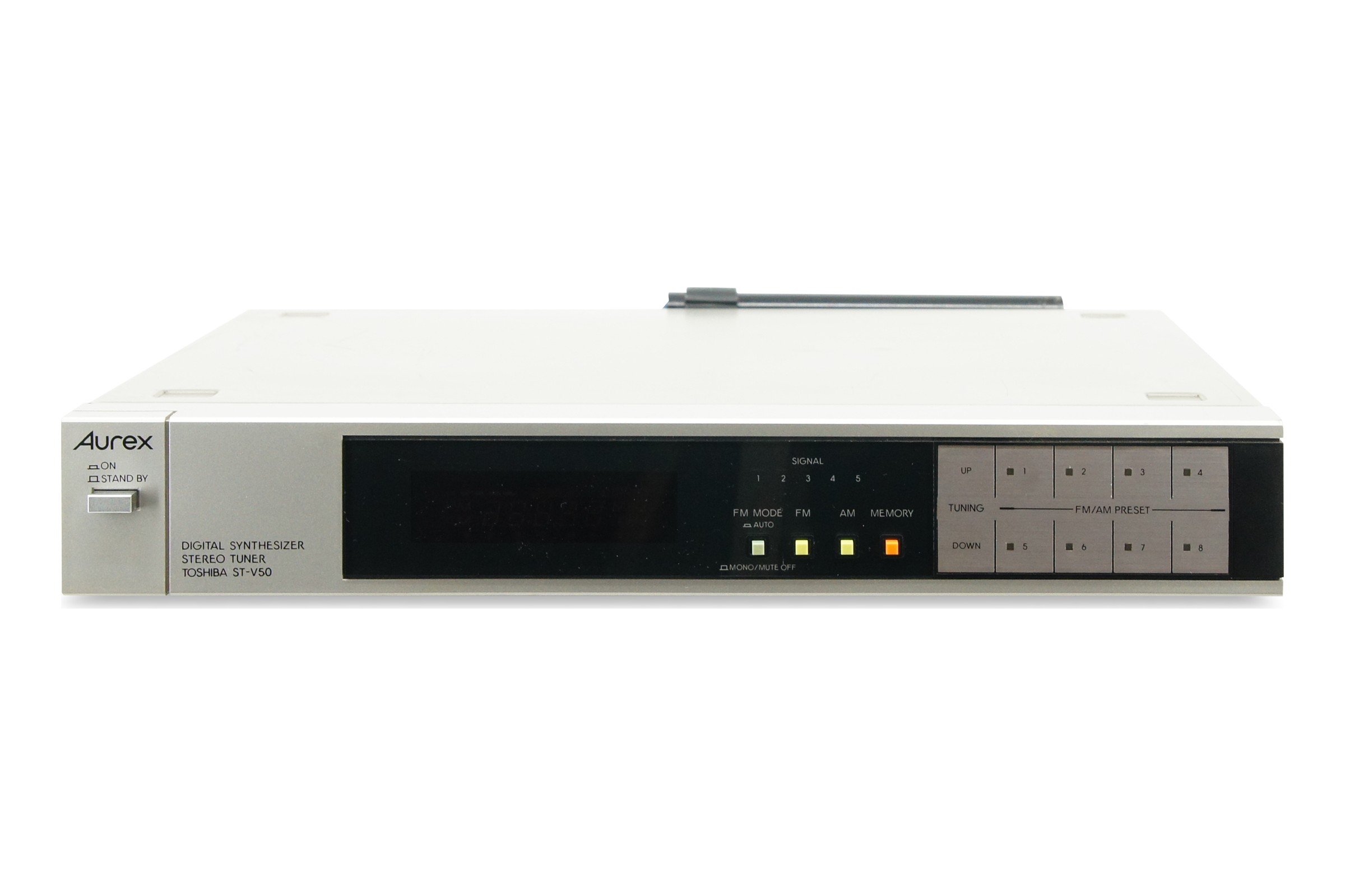 Toshiba ST-V50 Tuner Aurex FM AM Empfänger Digital Synthesizer Silber HiFi