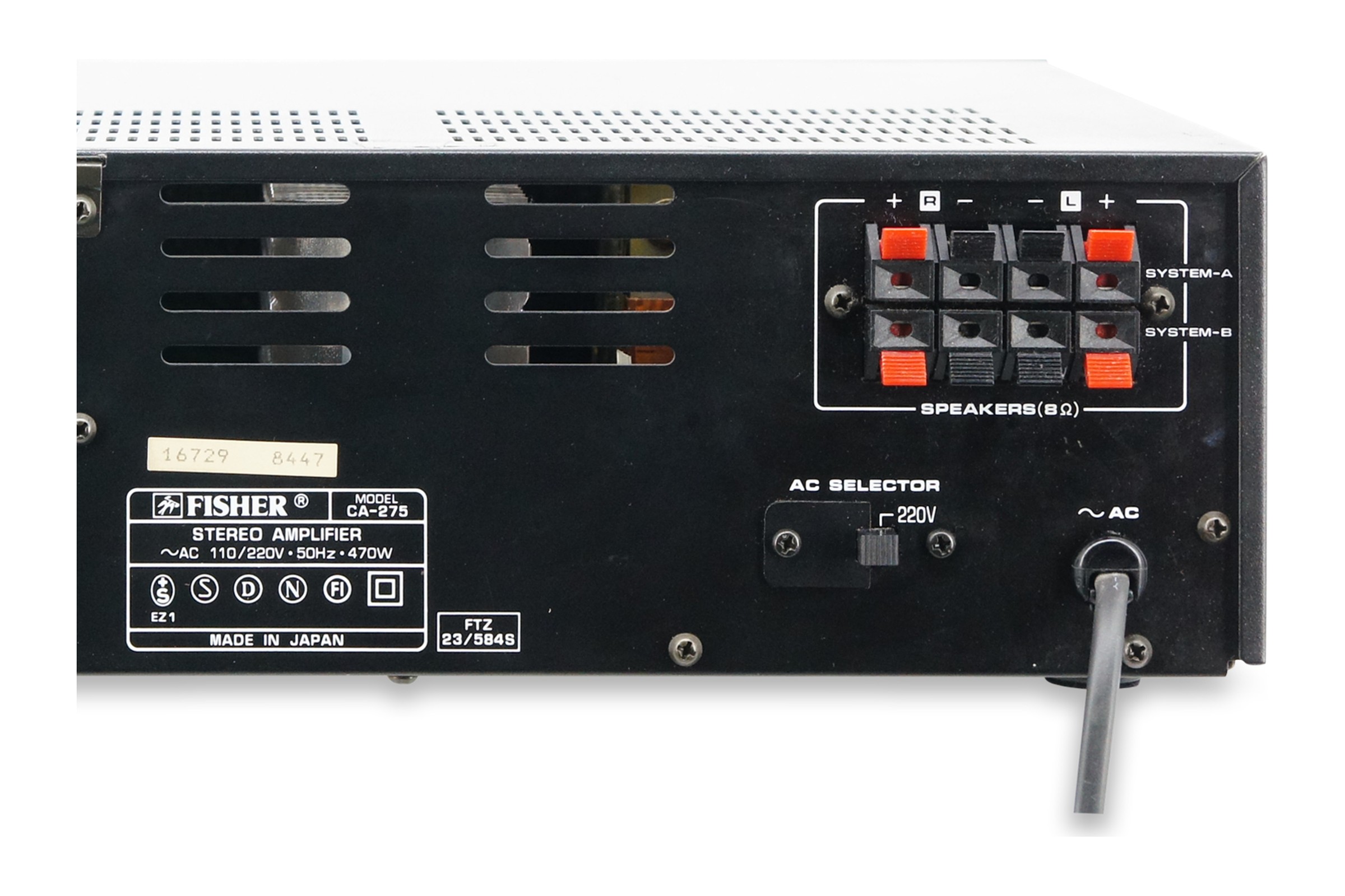 Fisher CA-275 Verstärker 2x100W Phono HiFi Stereo Amplifier