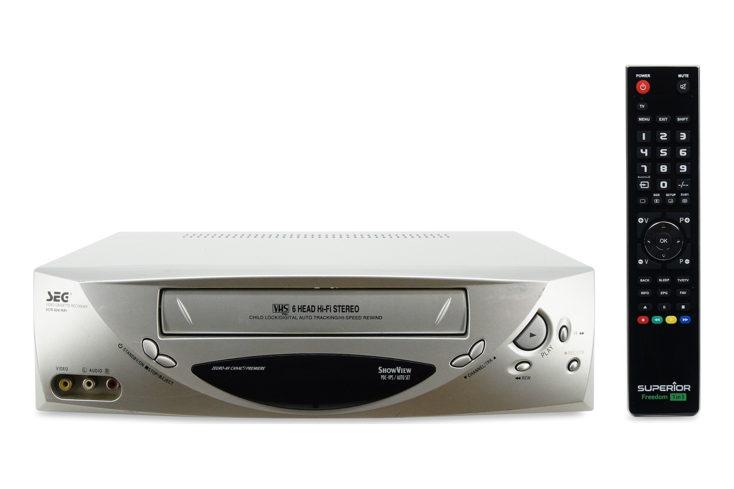 SEG VCR 604 HiFi VHS Videorecorder 6-Kopf VCR Kassettenrekorder Cassetten