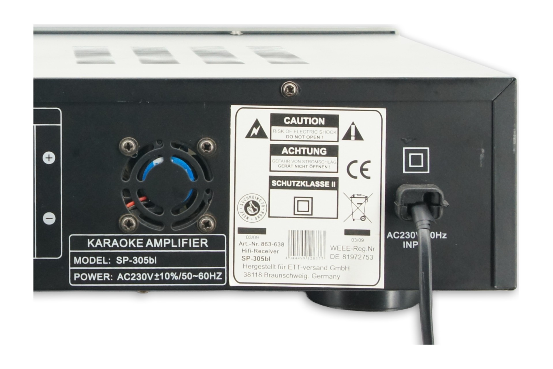 Mcvoice SP-305bl Verstärker 5 Channel Digital Karaoke Sorround HiFi Stereo
