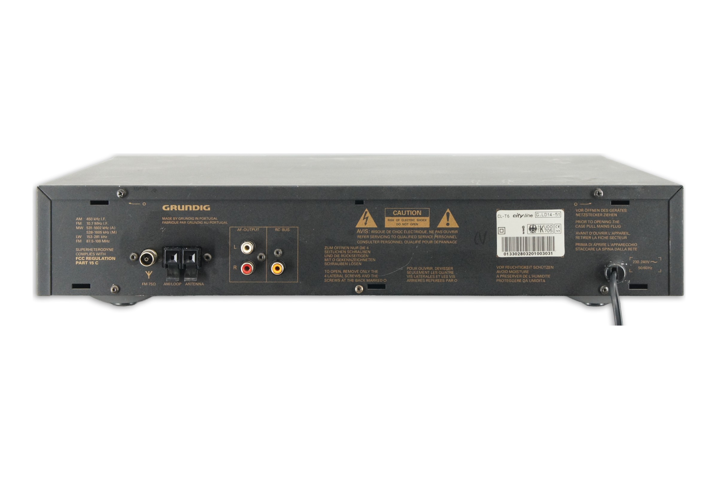 Grundig CL-T6 AM/FM Tuner AM/FM City Line RDS Synthesizer Schwarz HiFi