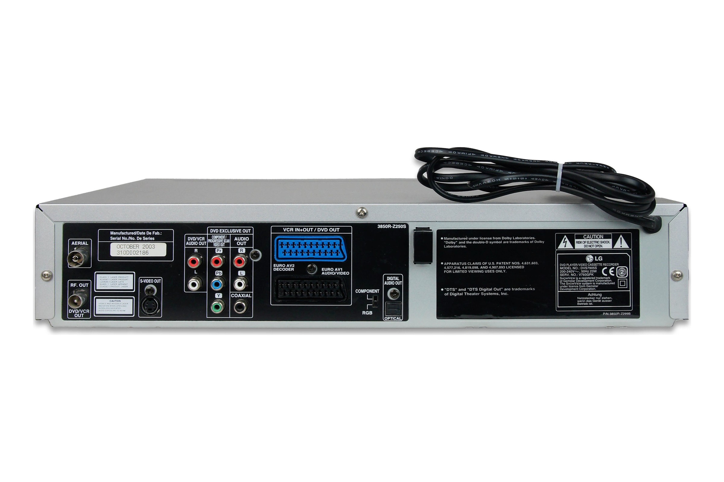 LG DVS7905S DVD VHS Player Kombination Kombo Videorecorder VCR