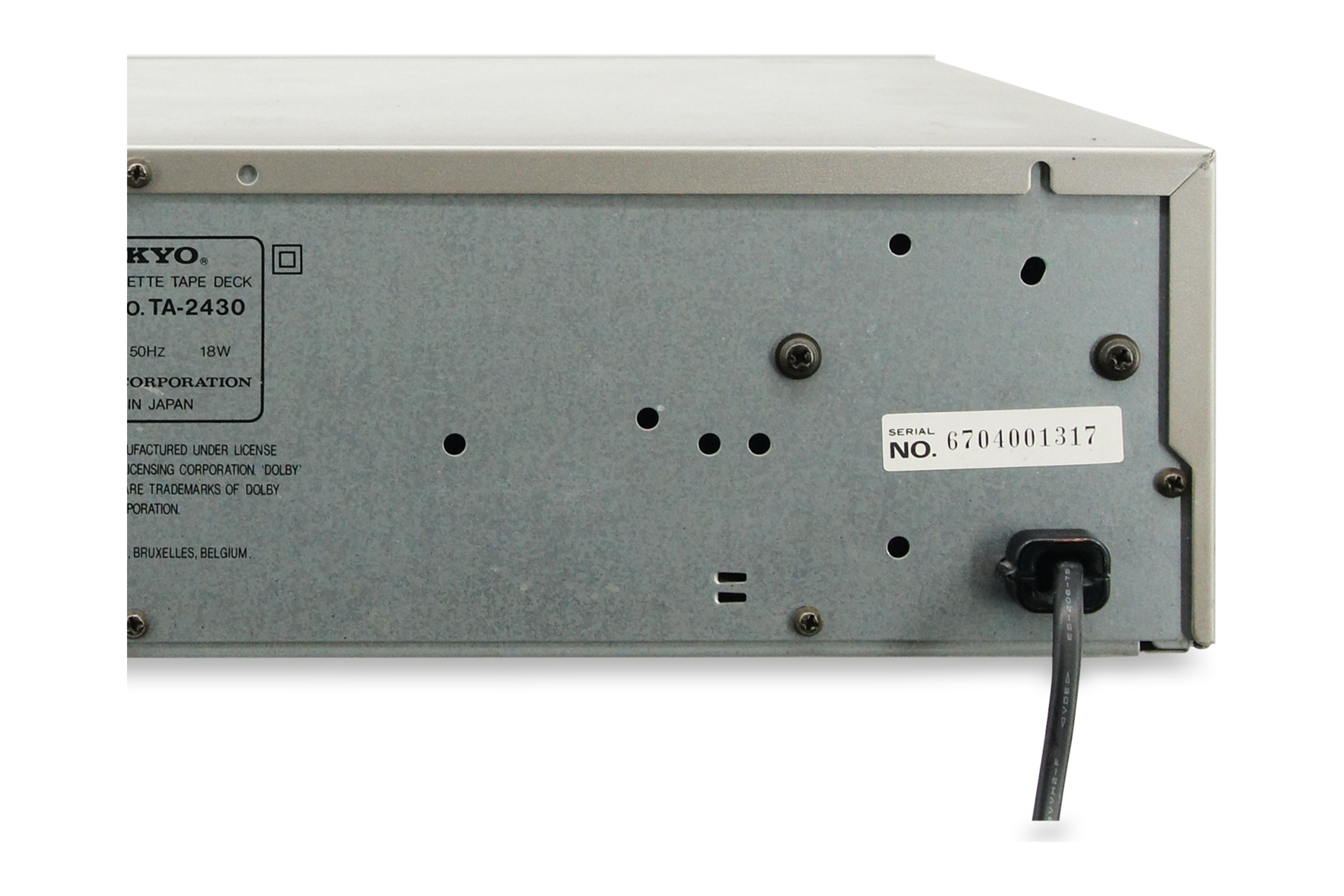 Onkyo TA-2430 Tapedeck Dolby B/C Silber HiFi Stereo Kassettendeck Cassette
