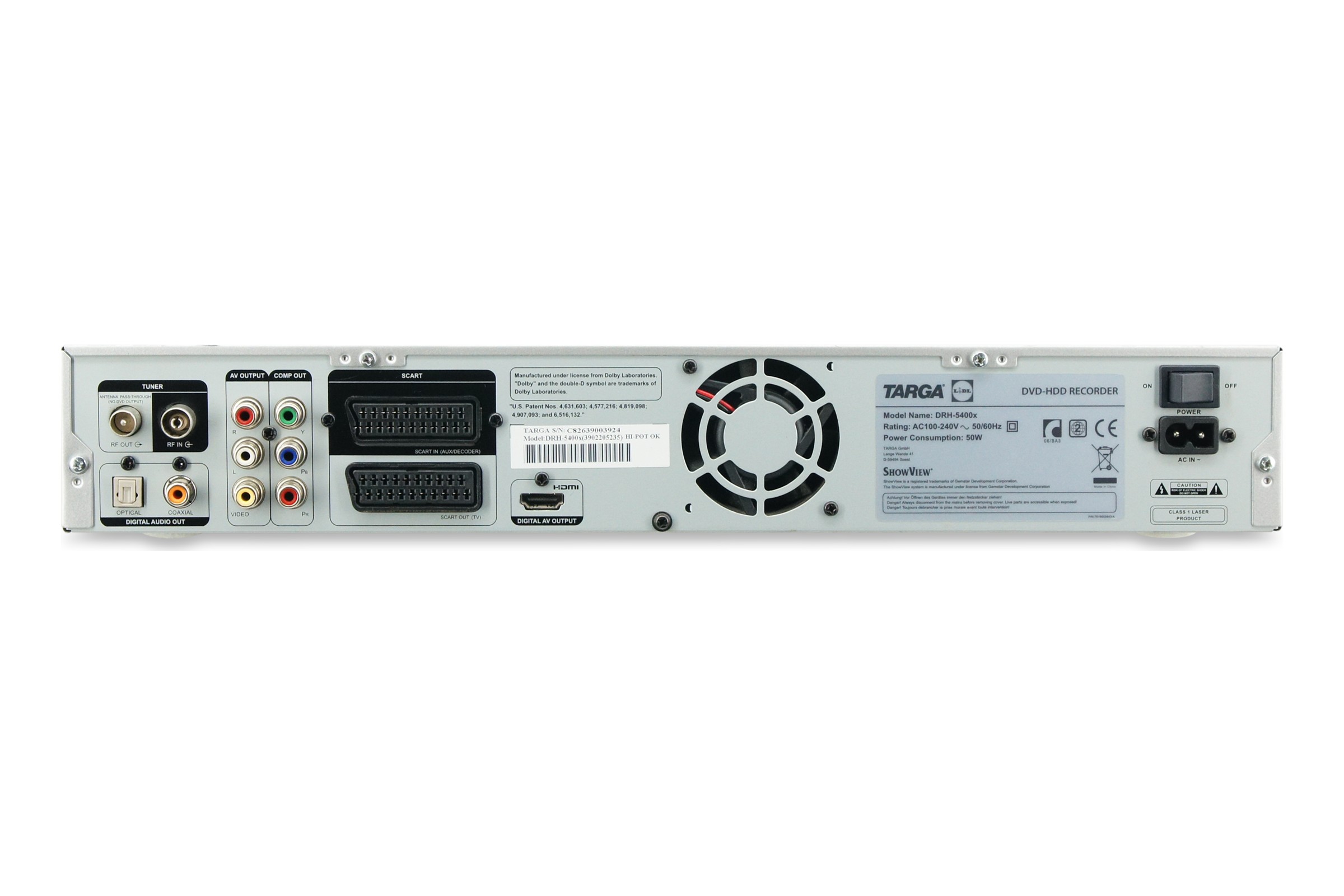 Targa DRH-5400x HDD DVD Festplatten Recorder 250GB HDMI FireWire Brenner