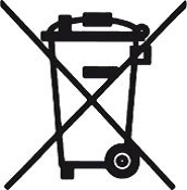 Symbol: durchgekreuzte Mülltonne