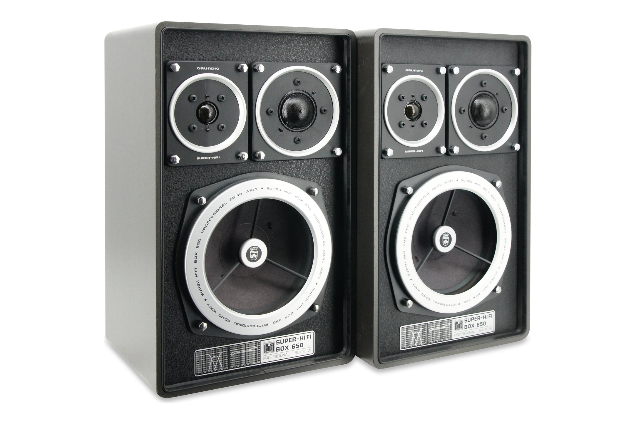Grundig Super HiFi Box 650 Professional 3-Wege Lautsprecher 40/60W 4 Ohm