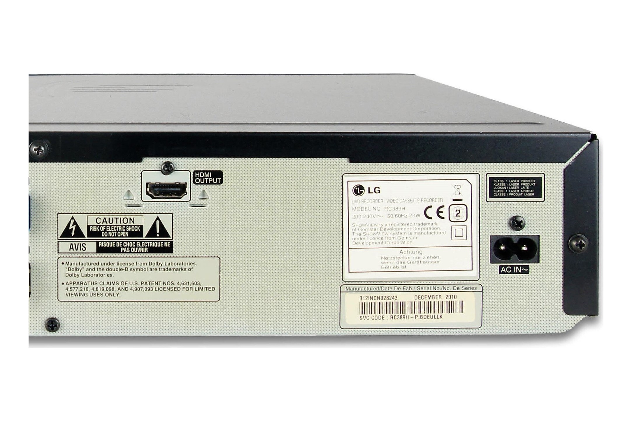 LG RC389H DVD VHS Recorder Kombigerät HDMI Digitalisieren Videorecorder
