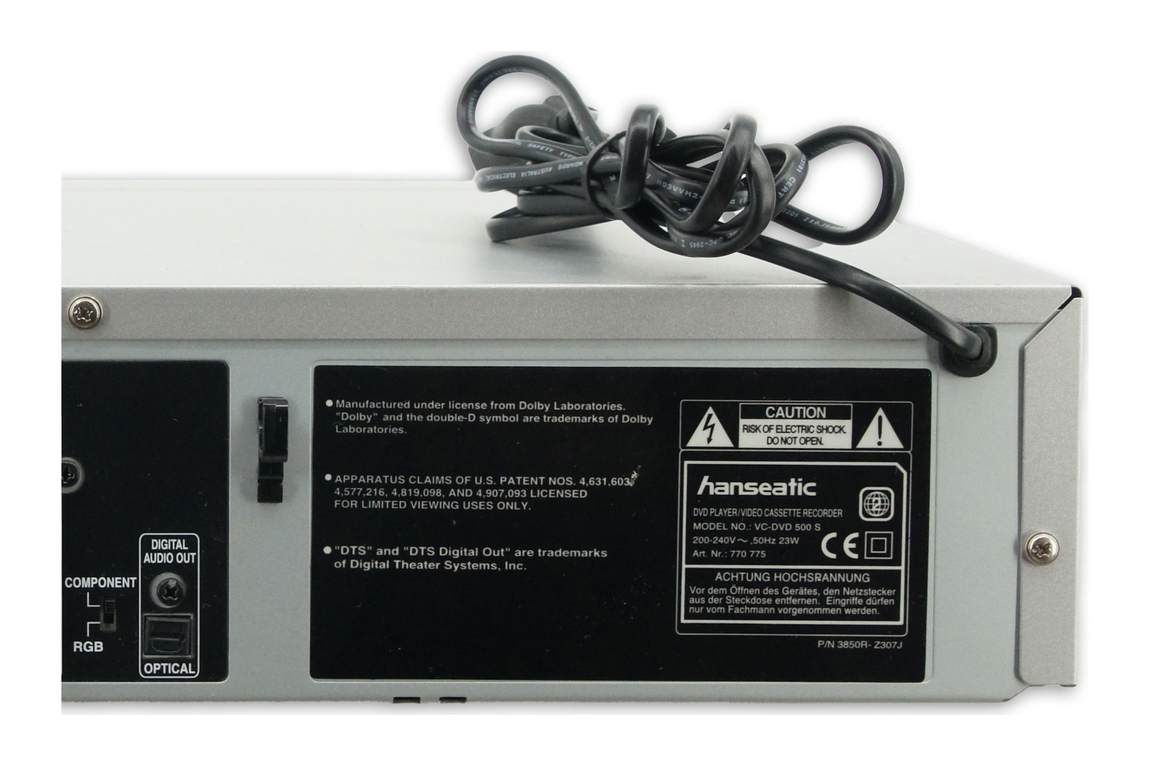 Hanseatic VC-DVD 500 S DVD-Player DVD VHS Player Kombination Kombo