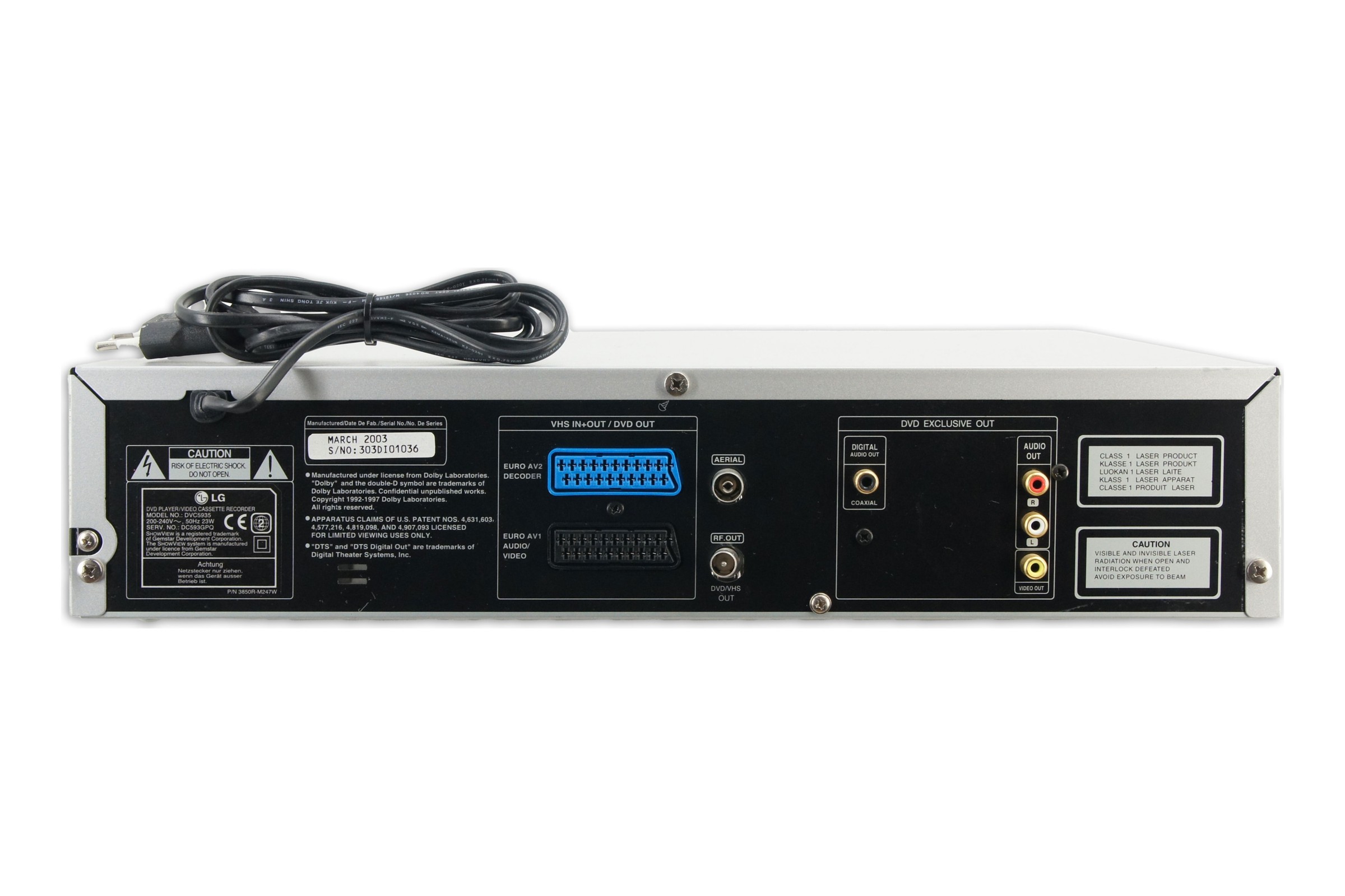 LG DVC5935 DVD VHS Player Kombination Kombo Videorecorder VCR