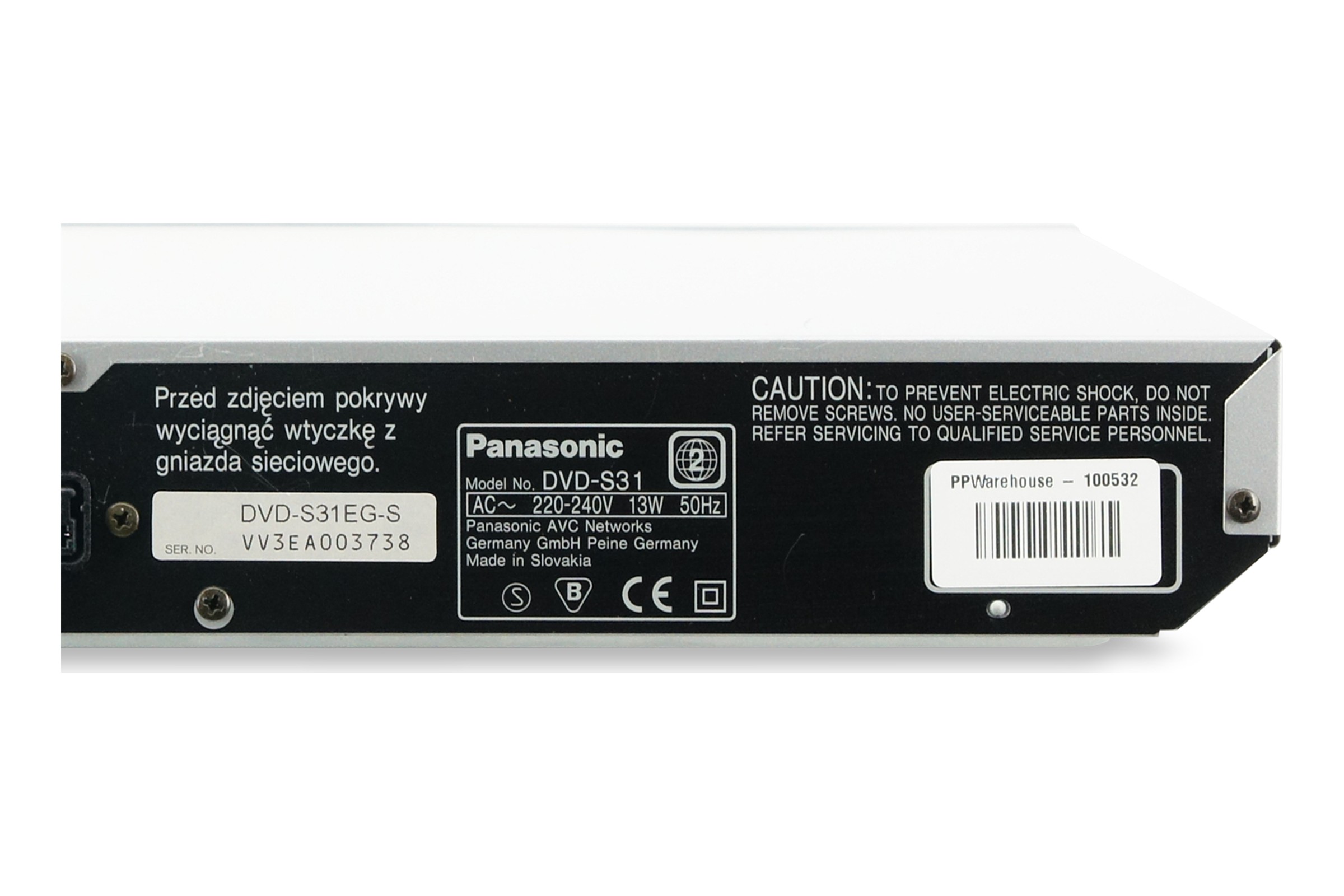 Panasonic DVD-S31 DVD-Player CD MP3 Dolby Digital DVD-RAM Koaxial Optisch