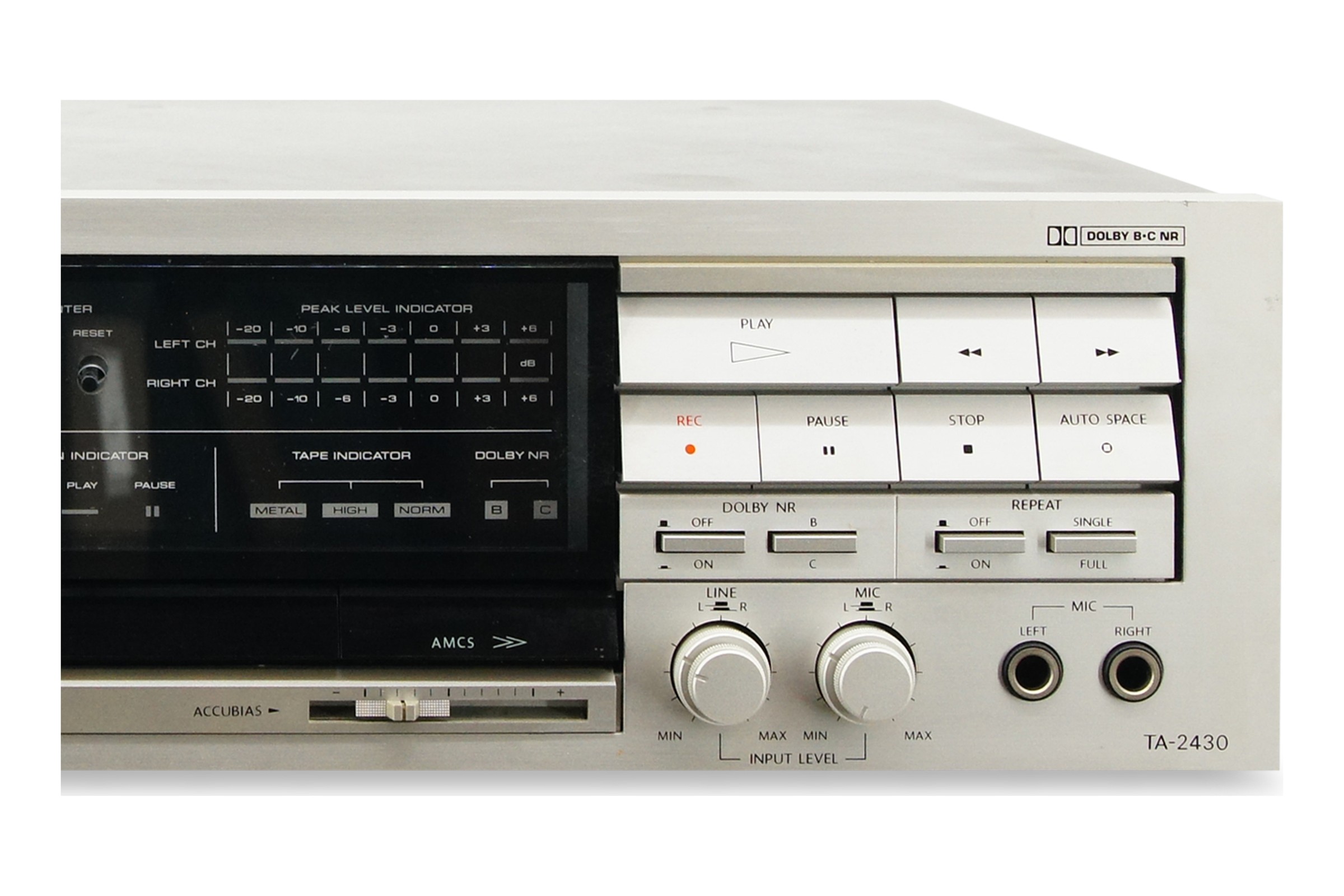 Onkyo TA-2430 Tapedeck Dolby B/C Silber HiFi Stereo Kassettendeck Cassette