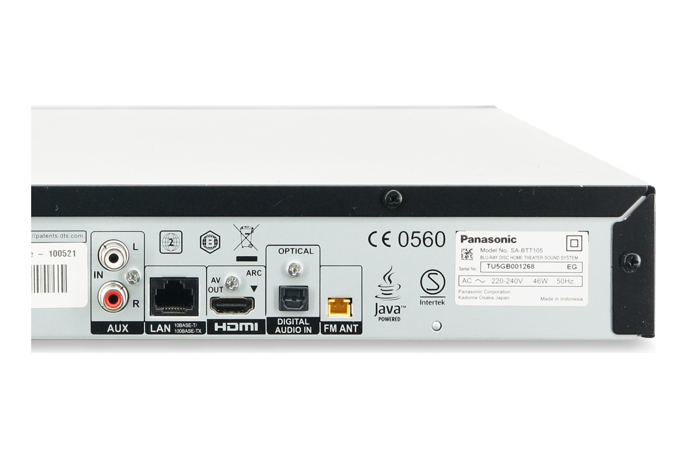 Panasonic SA-BTT105 Blu-ray Player 2.1 3D Heimkino System 300W ARC Full HD