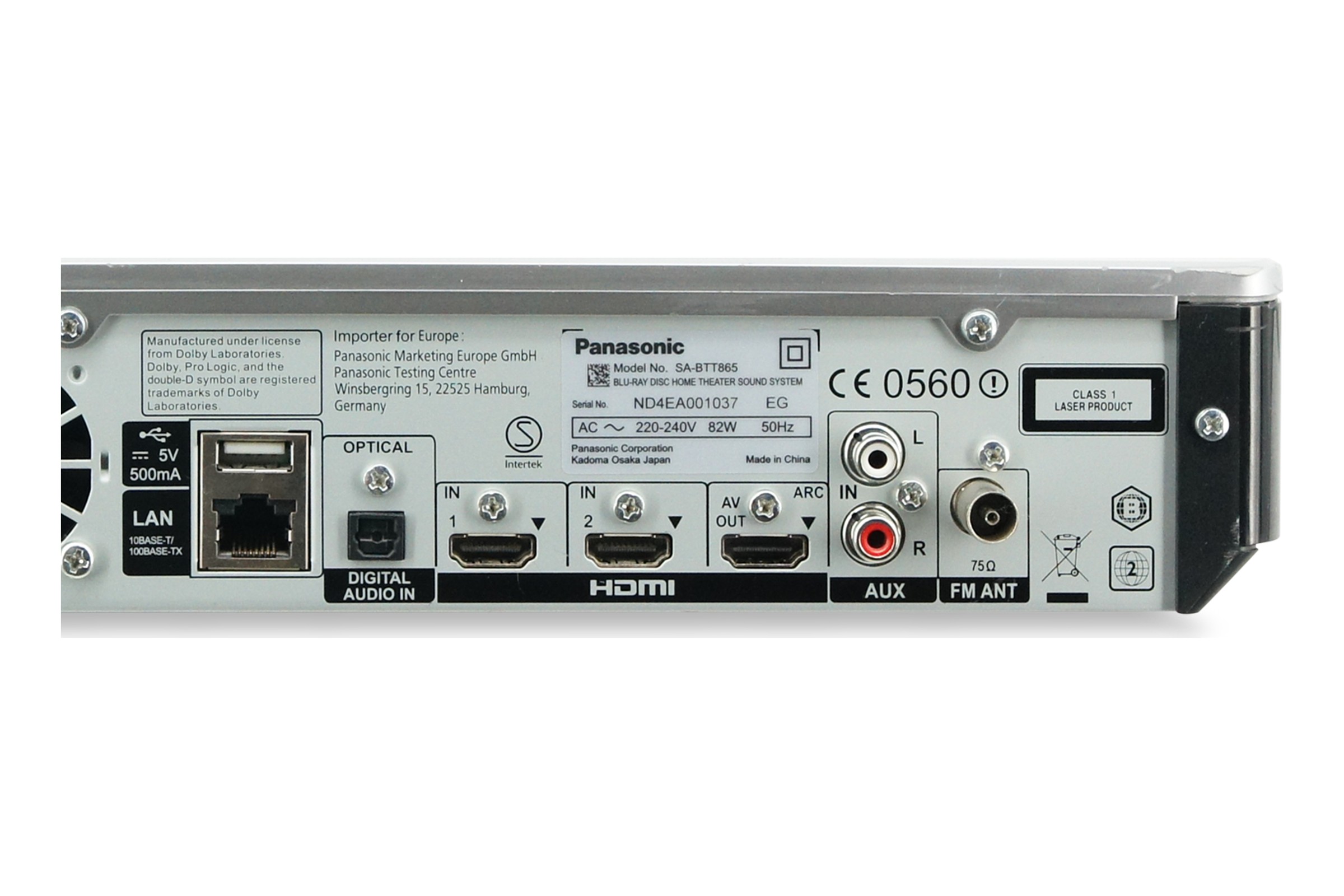 Panasonic SA-BTT865 Blu-ray Player 5.1 Heimkino System 1200W WLAN Full HD
