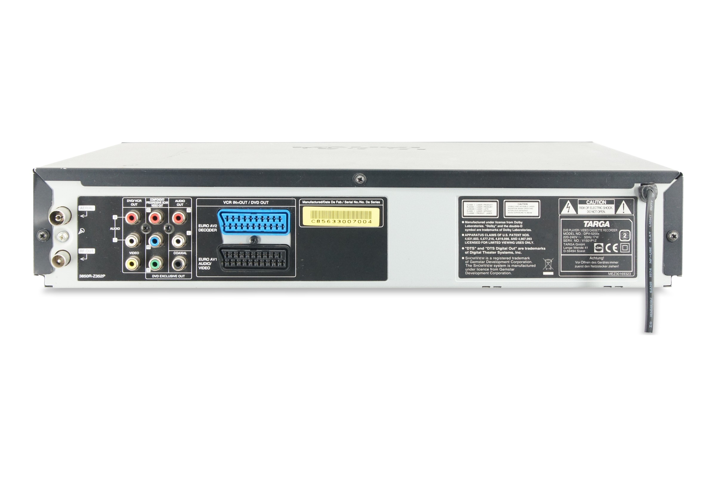 Targa DPV-5200X DVD VHS Player Kombination Kombo Videorecorder VCR