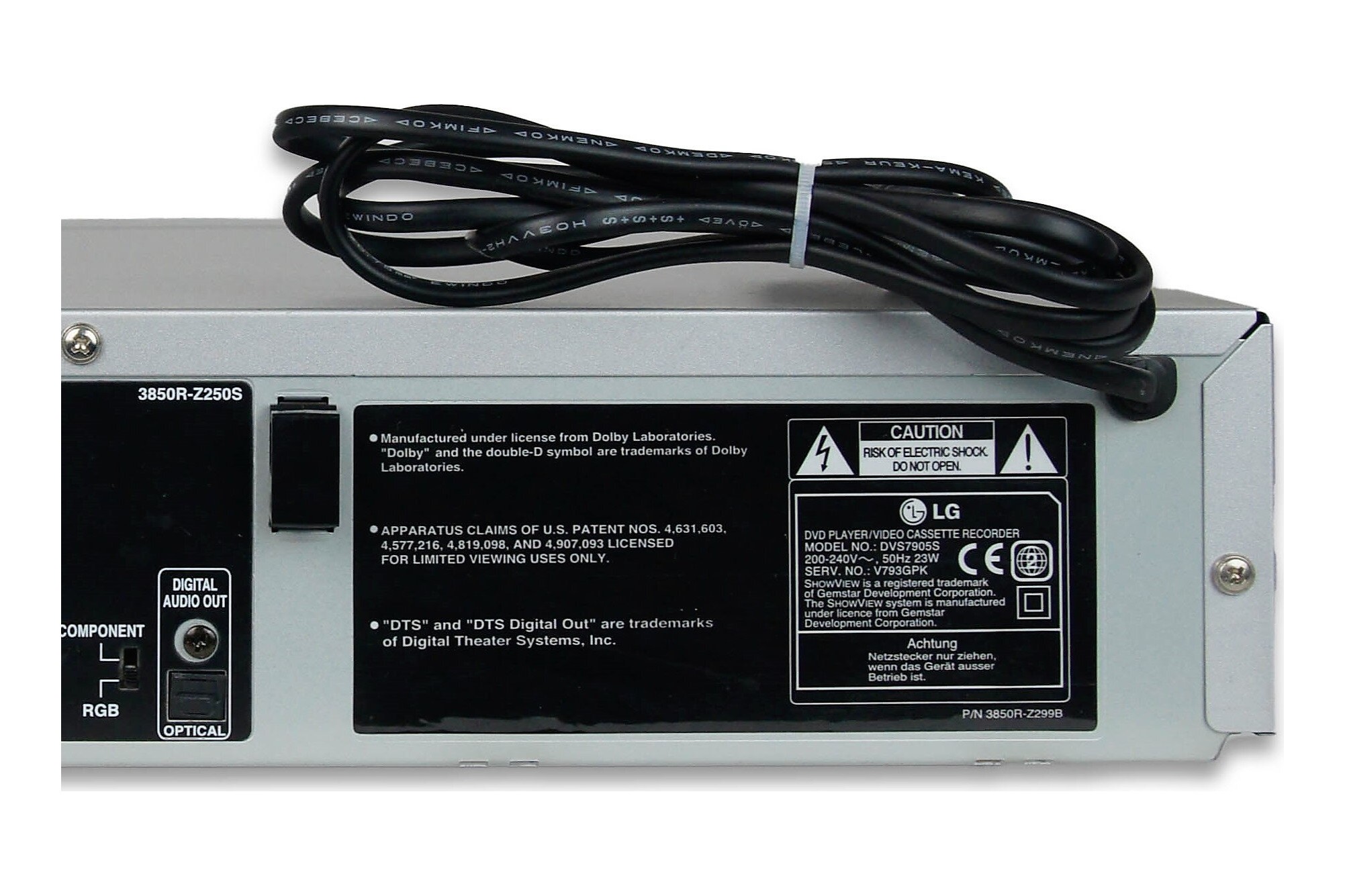 LG DVS7905S DVD VHS Player Kombination Kombo Videorecorder VCR