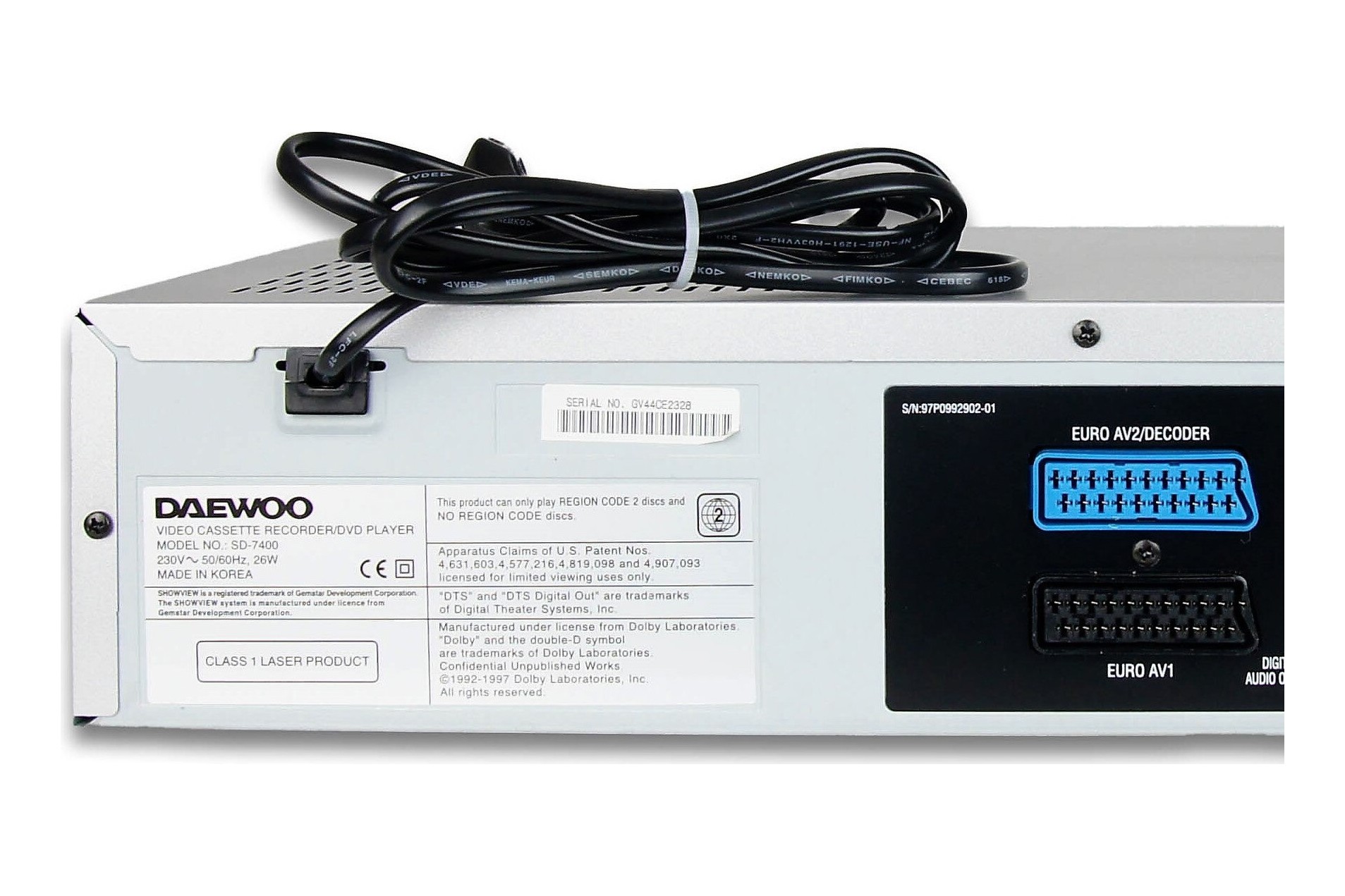Daewoo SD-7400 DVD VHS Player Kombination Kombo Videorecorder VCR