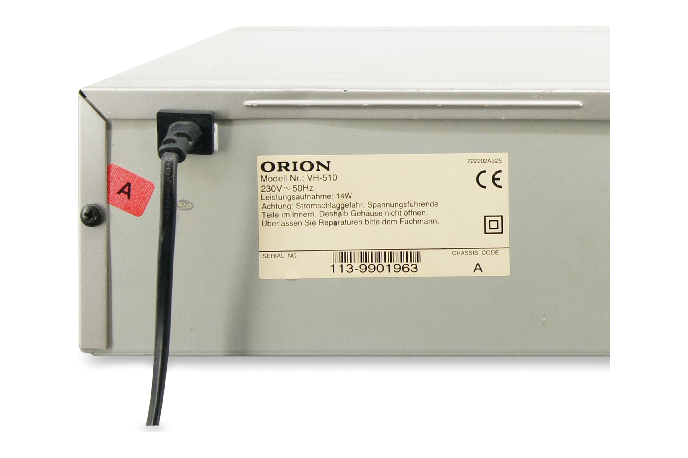 Orion VH-510 VHS Videorecorder Videorecorder VHS Silber FB VCR Cassetten