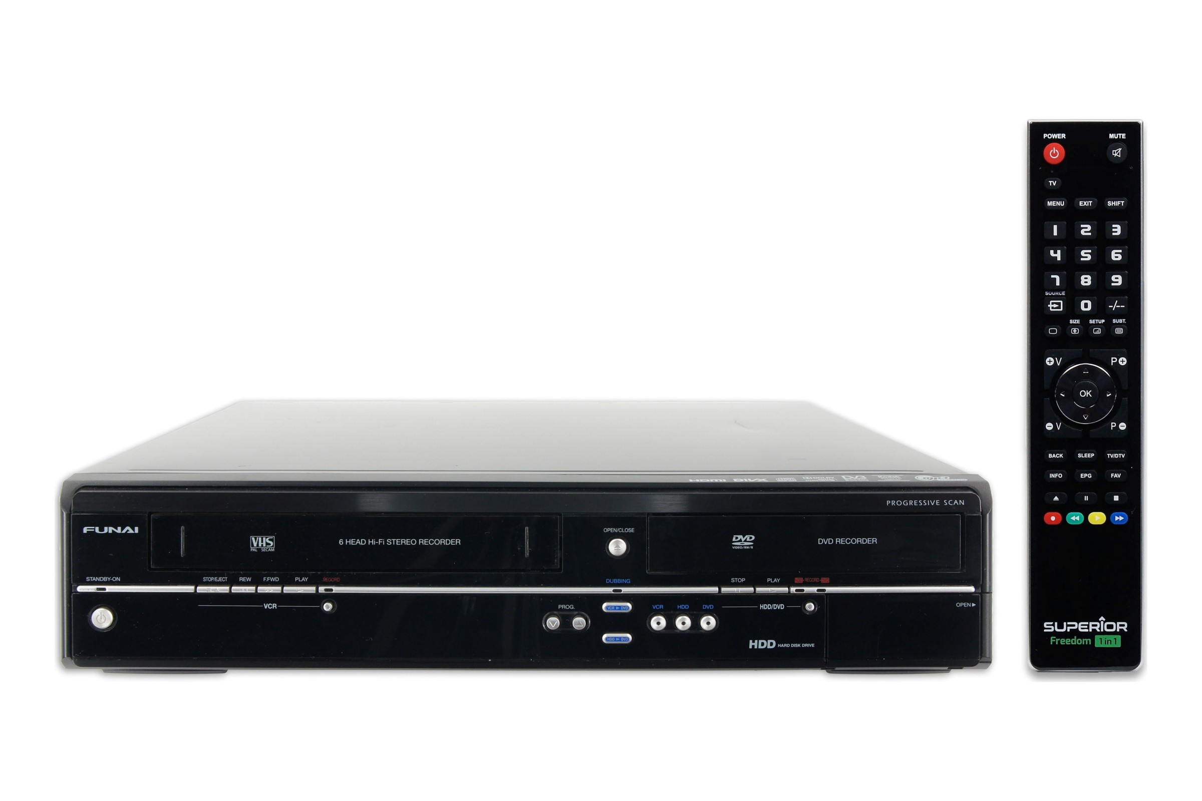 Funai TD6D-M 101 DVD HDD VHS Recorder HDMI 500GB Digitalisieren Kombigerät