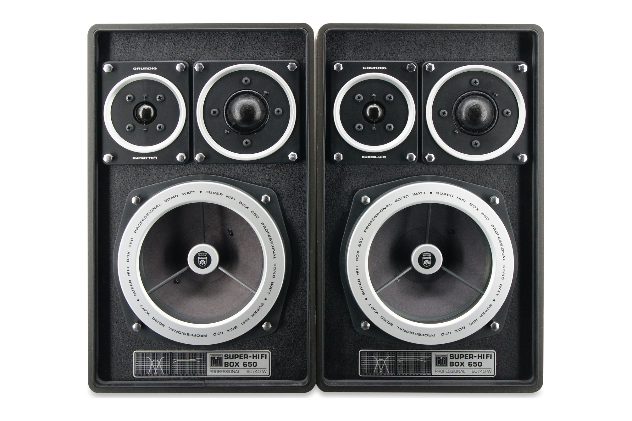 Grundig Super HiFi Box 650 Professional 3-Wege Lautsprecher 40/60W 4 Ohm